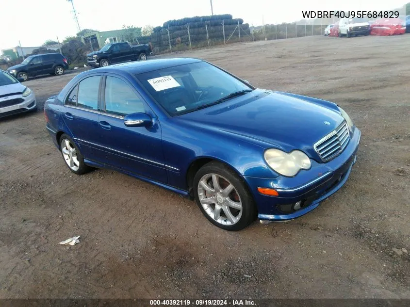 2005 Mercedes-Benz C 230 Kompressor Sport VIN: WDBRF40J95F684829 Lot: 40392119