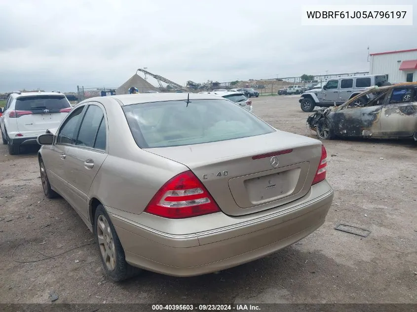 2005 Mercedes-Benz C 240 VIN: WDBRF61J05A796197 Lot: 40395603