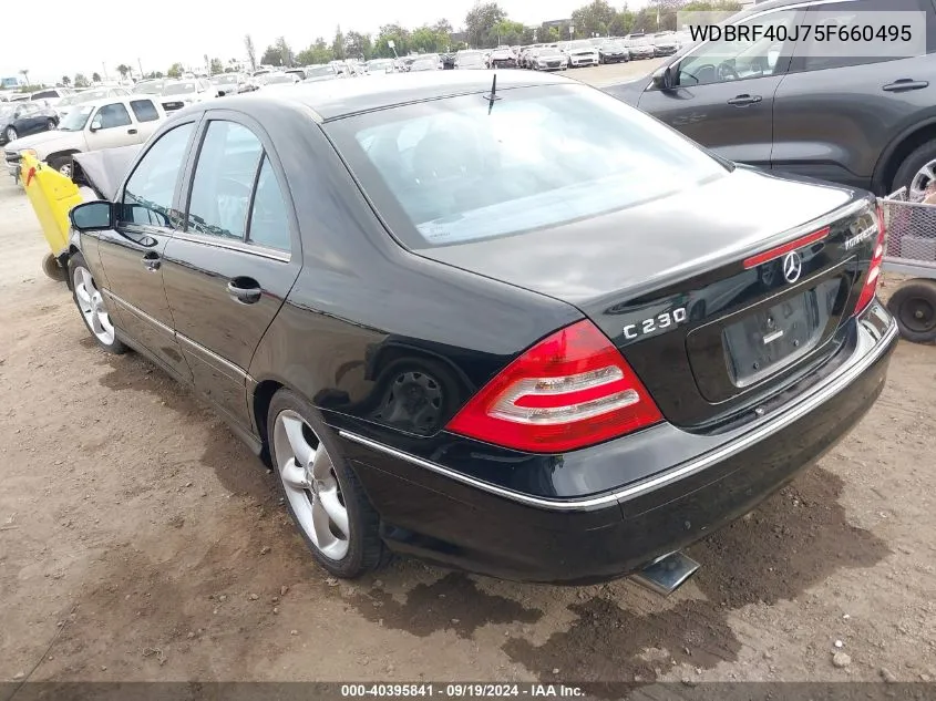 2005 Mercedes-Benz C 230 Kompressor Sport VIN: WDBRF40J75F660495 Lot: 40395841