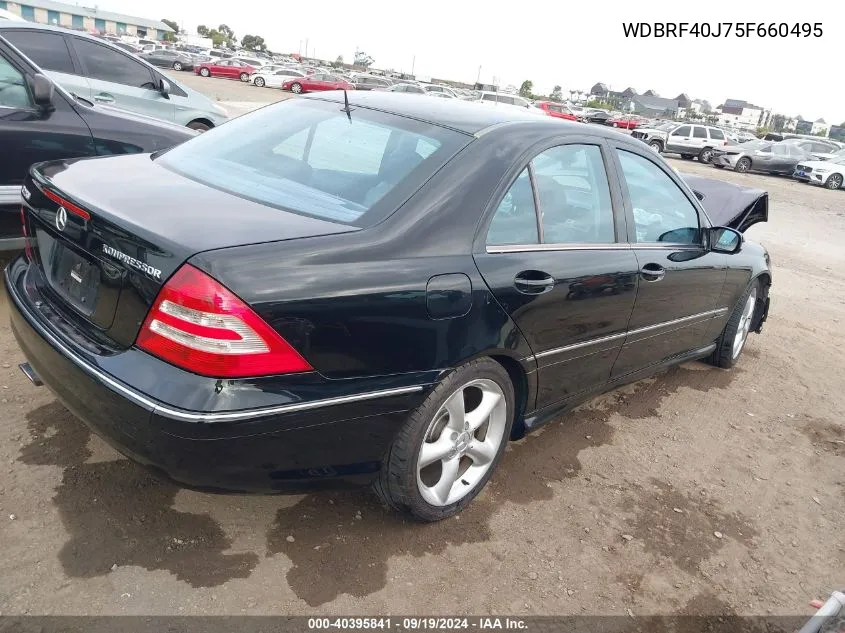 2005 Mercedes-Benz C 230 Kompressor Sport VIN: WDBRF40J75F660495 Lot: 40395841