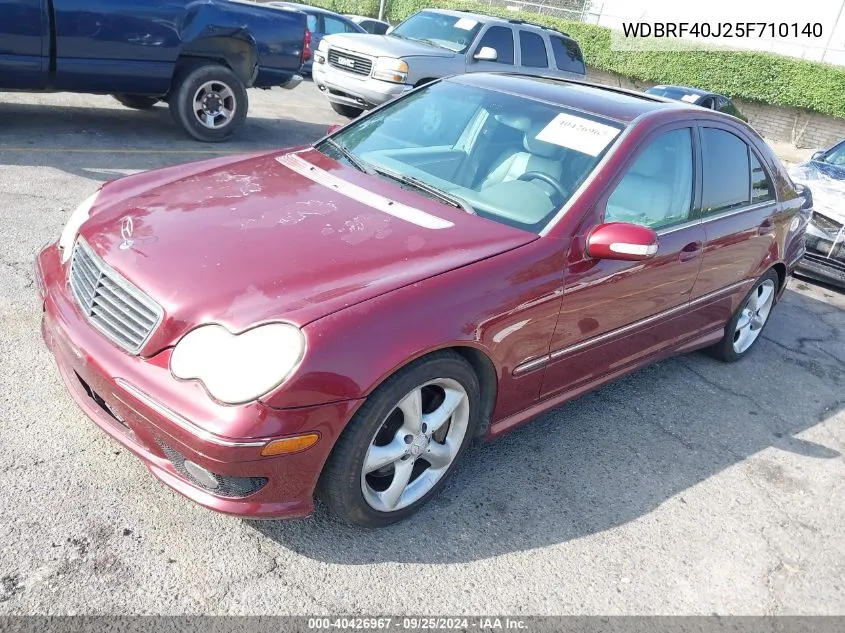 2005 Mercedes-Benz C 230 Kompressor Sport VIN: WDBRF40J25F710140 Lot: 40426967