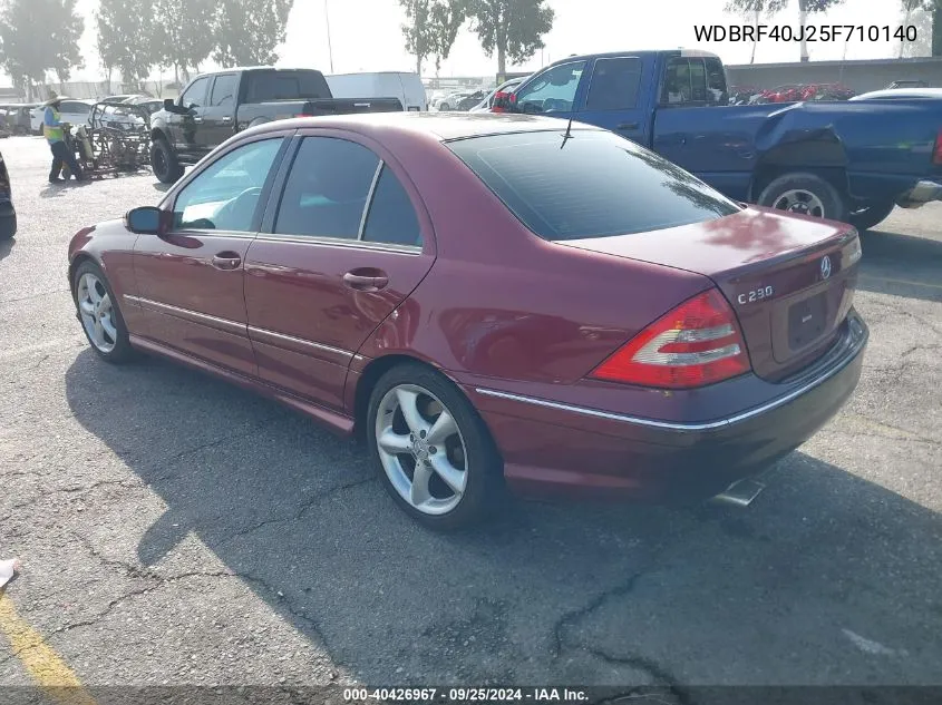 2005 Mercedes-Benz C 230 Kompressor Sport VIN: WDBRF40J25F710140 Lot: 40426967