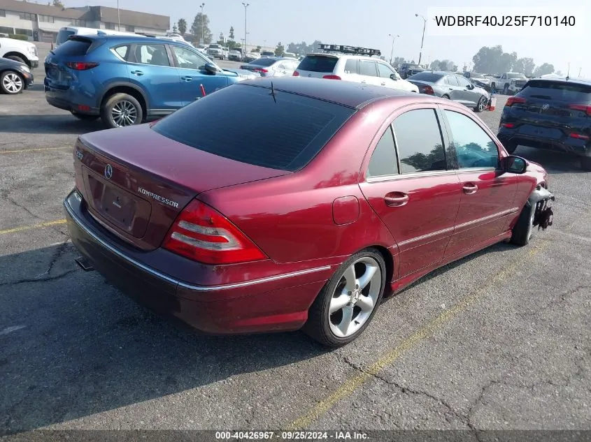 2005 Mercedes-Benz C 230 Kompressor Sport VIN: WDBRF40J25F710140 Lot: 40426967