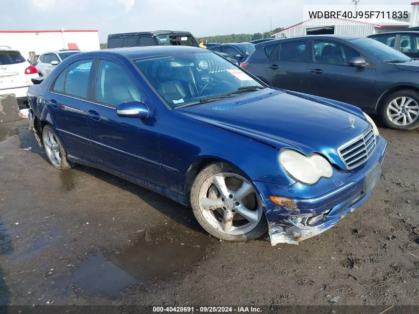 2005 Mercedes-Benz C 230 Kompressor Sport VIN: WDBRF40J95F711835 Lot: 40428691