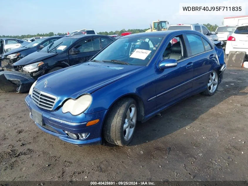 2005 Mercedes-Benz C 230 Kompressor Sport VIN: WDBRF40J95F711835 Lot: 40428691