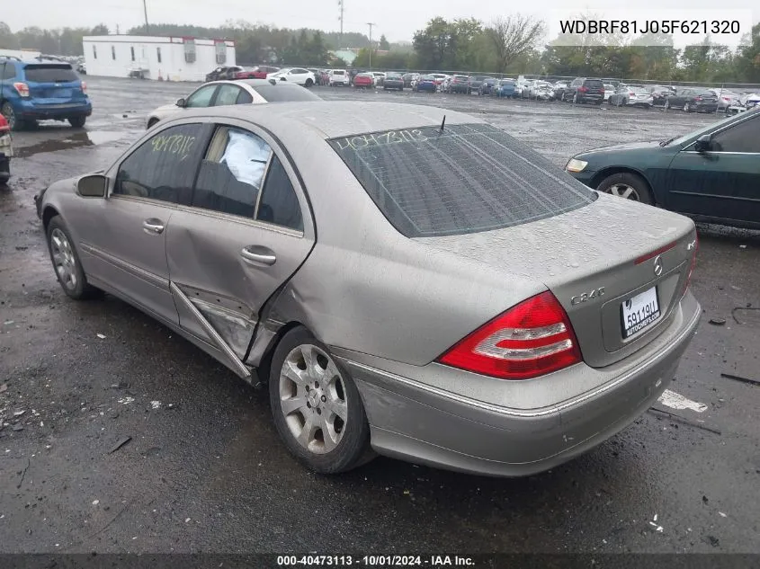 2005 Mercedes-Benz C 240 4Matic VIN: WDBRF81J05F621320 Lot: 40473113