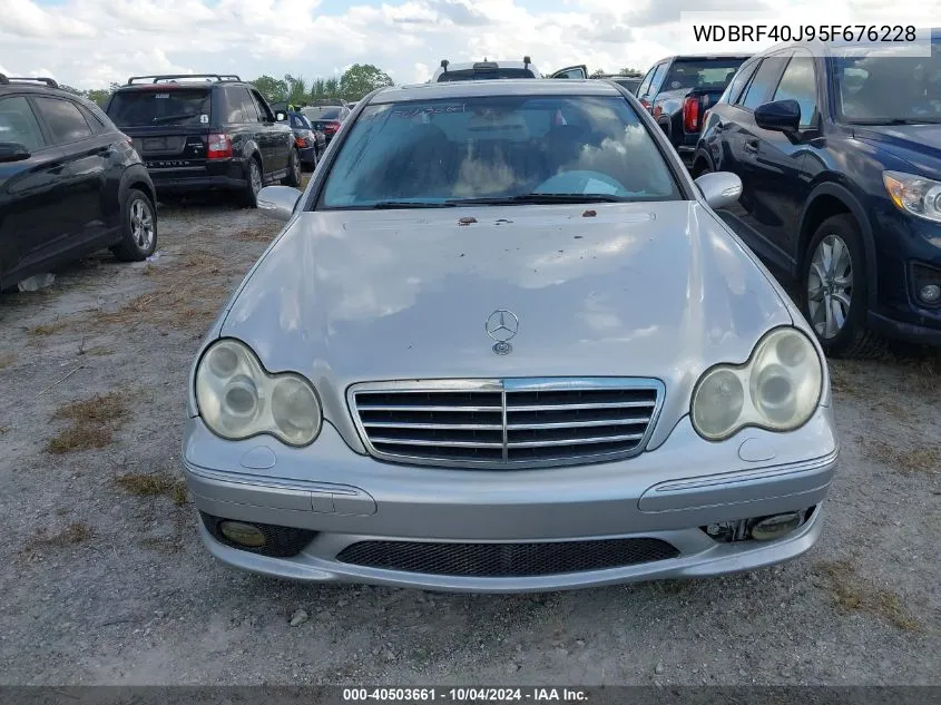 2005 Mercedes-Benz C 230 Kompressor Sport VIN: WDBRF40J95F676228 Lot: 40503661