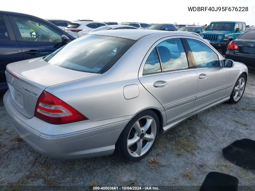 2005 Mercedes-Benz C 230 Kompressor Sport VIN: WDBRF40J95F676228 Lot: 40503661