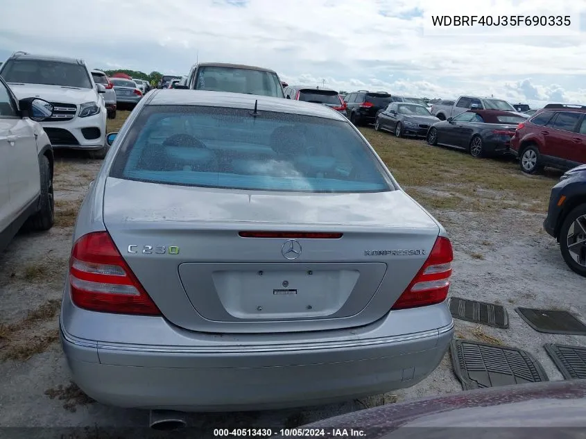 2005 Mercedes-Benz C 230K Sport Sedan VIN: WDBRF40J35F690335 Lot: 40513430