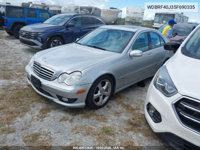 2005 Mercedes-Benz C 230K Sport Sedan VIN: WDBRF40J35F690335 Lot: 40513430