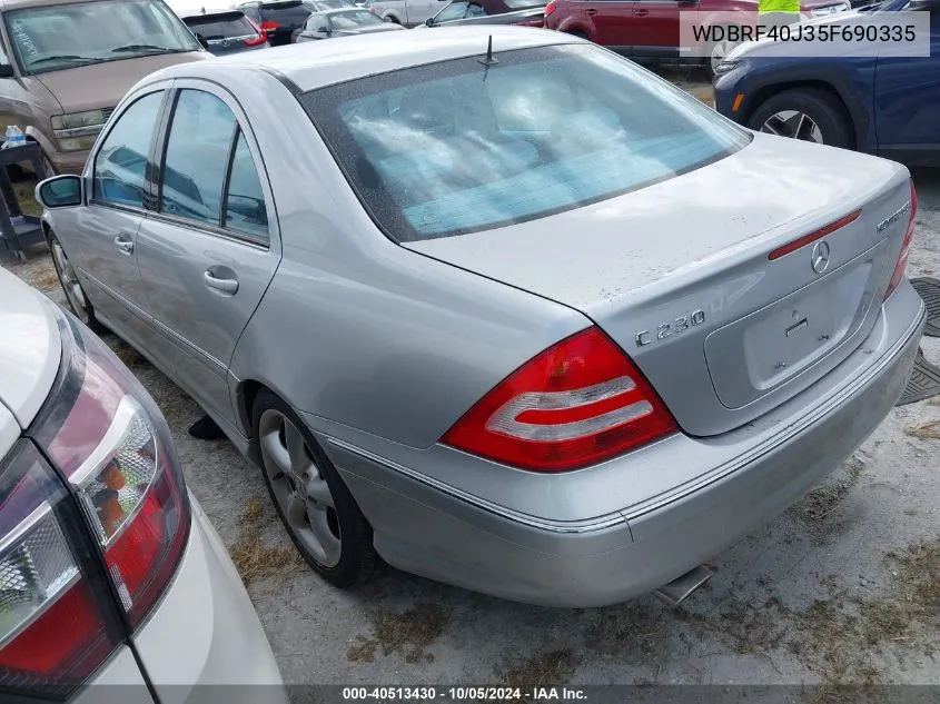 2005 Mercedes-Benz C 230K Sport Sedan VIN: WDBRF40J35F690335 Lot: 40513430