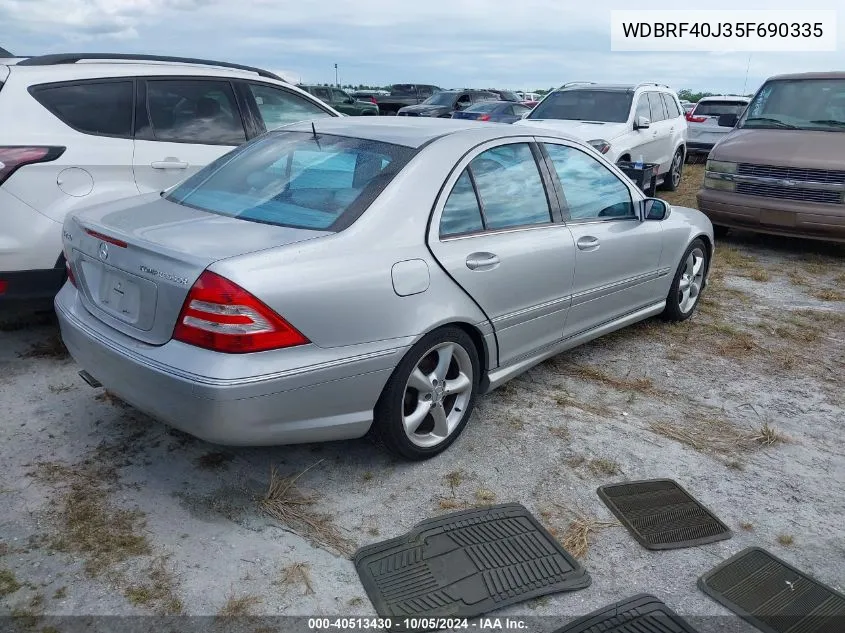 2005 Mercedes-Benz C 230K Sport Sedan VIN: WDBRF40J35F690335 Lot: 40513430