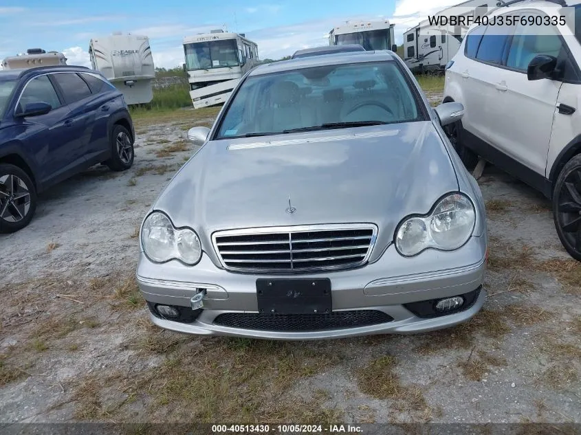 2005 Mercedes-Benz C 230K Sport Sedan VIN: WDBRF40J35F690335 Lot: 40513430