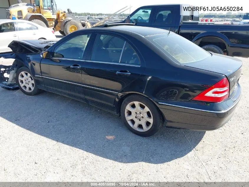 2005 Mercedes-Benz C 240 Luxury VIN: WDBRF61J05A650284 Lot: 40515895