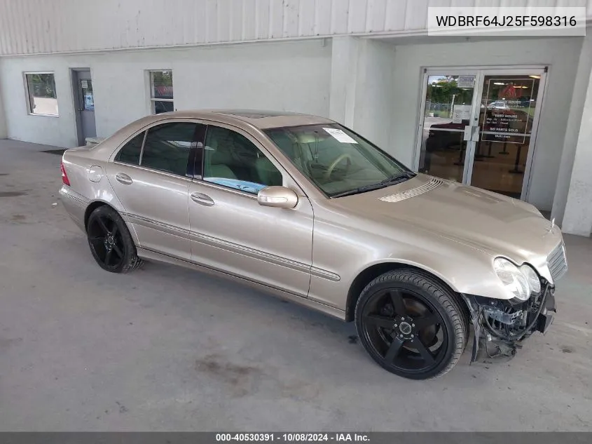 2005 Mercedes-Benz C 320 320 VIN: WDBRF64J25F598316 Lot: 40530391