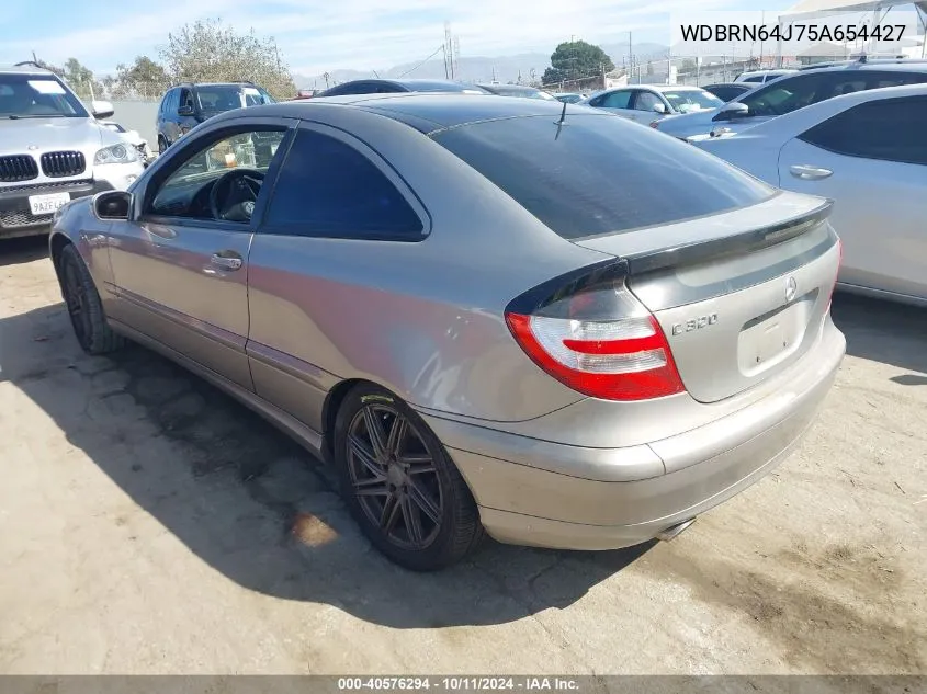 2005 Mercedes-Benz C 320 Sport VIN: WDBRN64J75A654427 Lot: 40576294