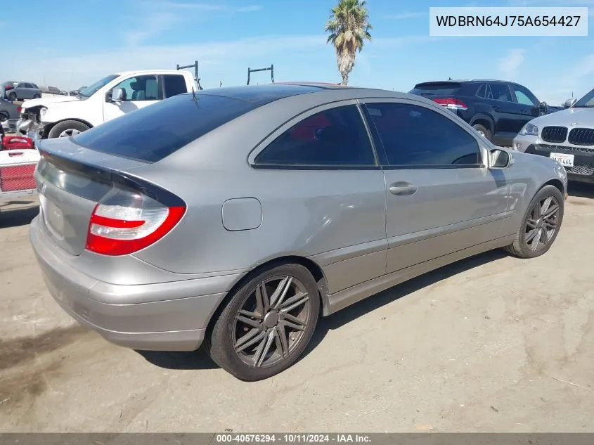 2005 Mercedes-Benz C 320 Sport VIN: WDBRN64J75A654427 Lot: 40576294