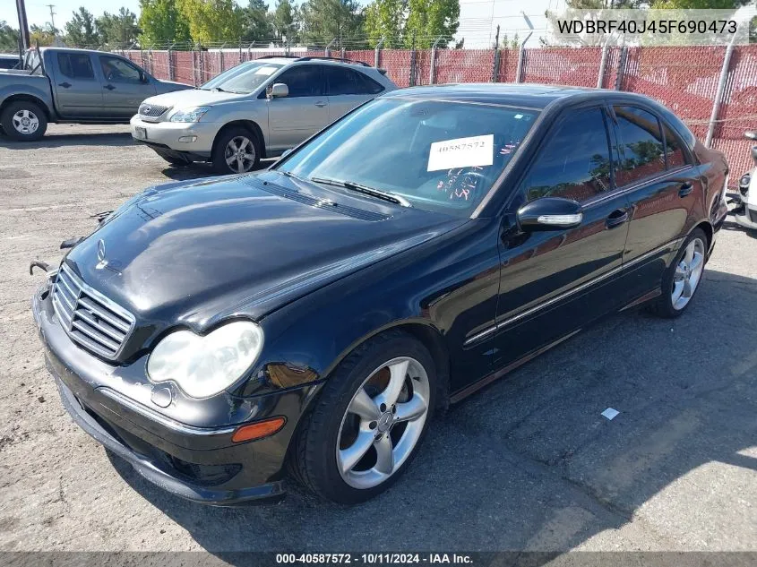 2005 Mercedes-Benz C 230 Kompressor Sport VIN: WDBRF40J45F690473 Lot: 40587572