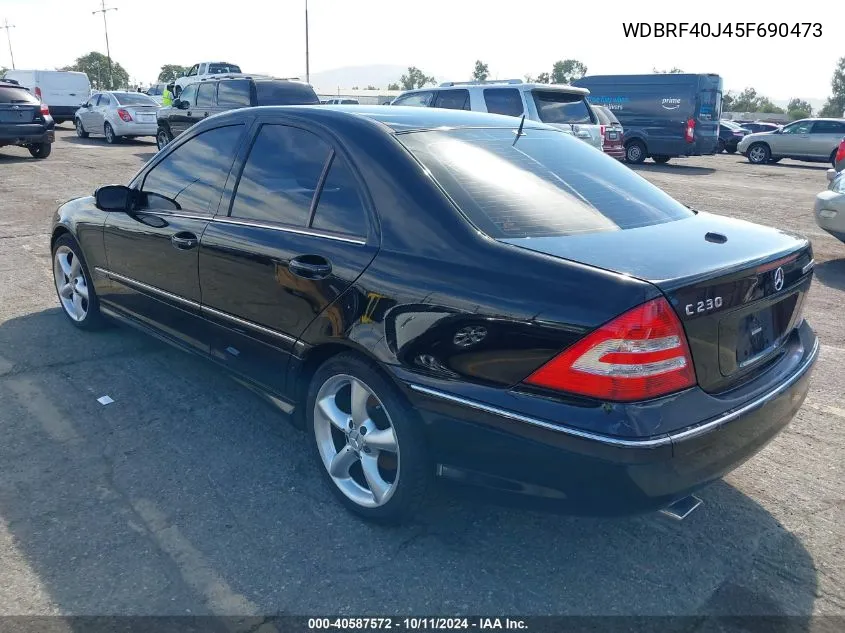 2005 Mercedes-Benz C 230 Kompressor Sport VIN: WDBRF40J45F690473 Lot: 40587572