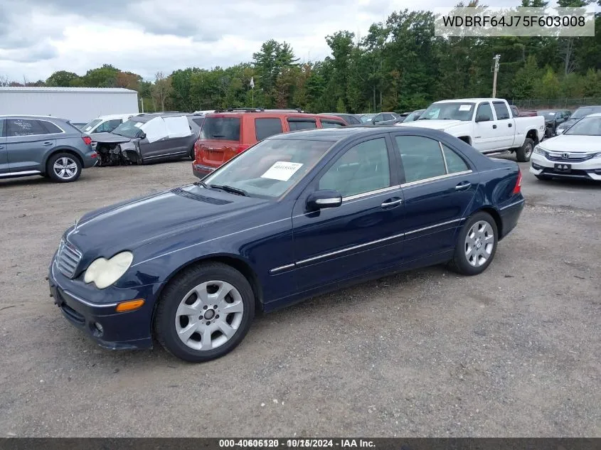 2005 Mercedes-Benz C 320 Luxury/Sport VIN: WDBRF64J75F603008 Lot: 40606120