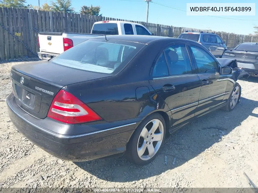 2005 Mercedes-Benz C 230K Sport Sedan VIN: WDBRF40J15F643899 Lot: 40610874