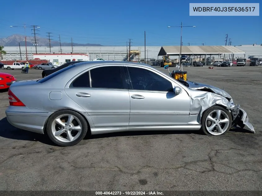 2005 Mercedes-Benz C 230 Kompressor Sport VIN: WDBRF40J35F636517 Lot: 40642273