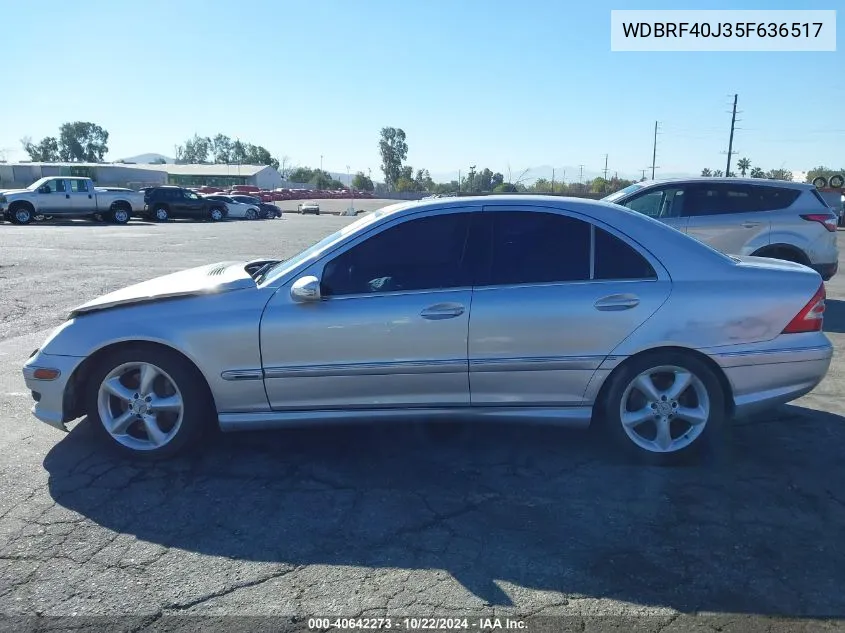 2005 Mercedes-Benz C 230 Kompressor Sport VIN: WDBRF40J35F636517 Lot: 40642273