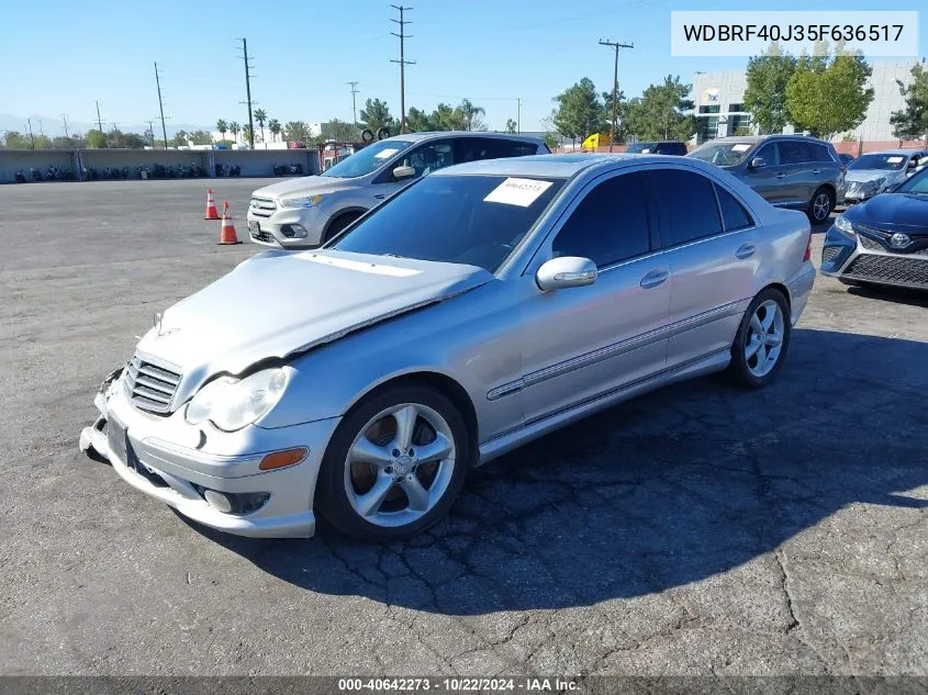 2005 Mercedes-Benz C 230 Kompressor Sport VIN: WDBRF40J35F636517 Lot: 40642273