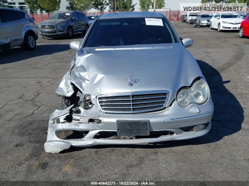 2005 Mercedes-Benz C 230 Kompressor Sport VIN: WDBRF40J35F636517 Lot: 40642273