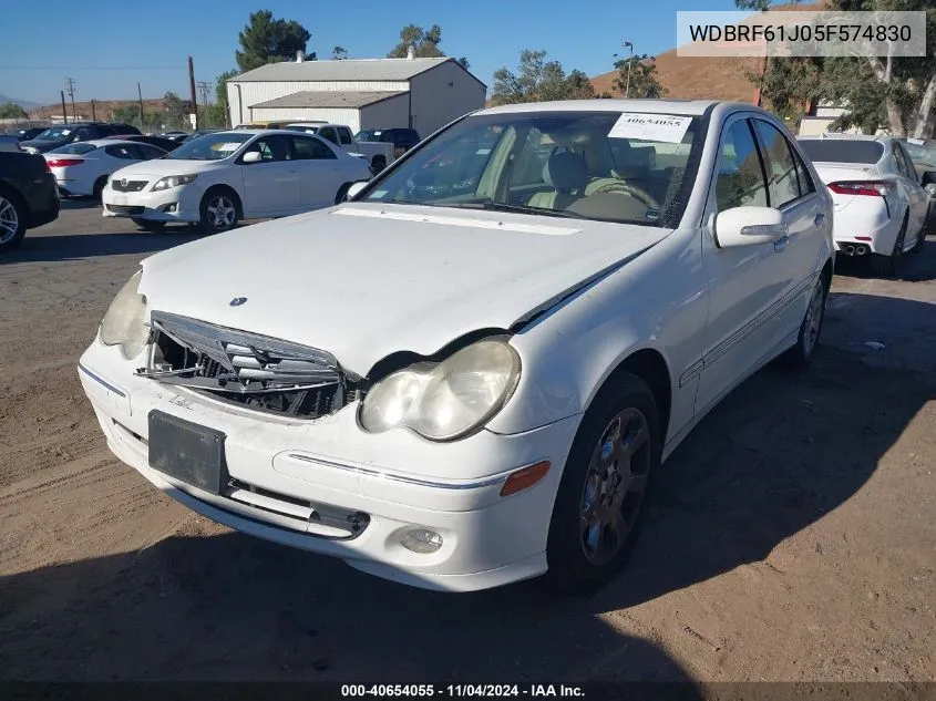 2005 Mercedes-Benz C 240 VIN: WDBRF61J05F574830 Lot: 40654055