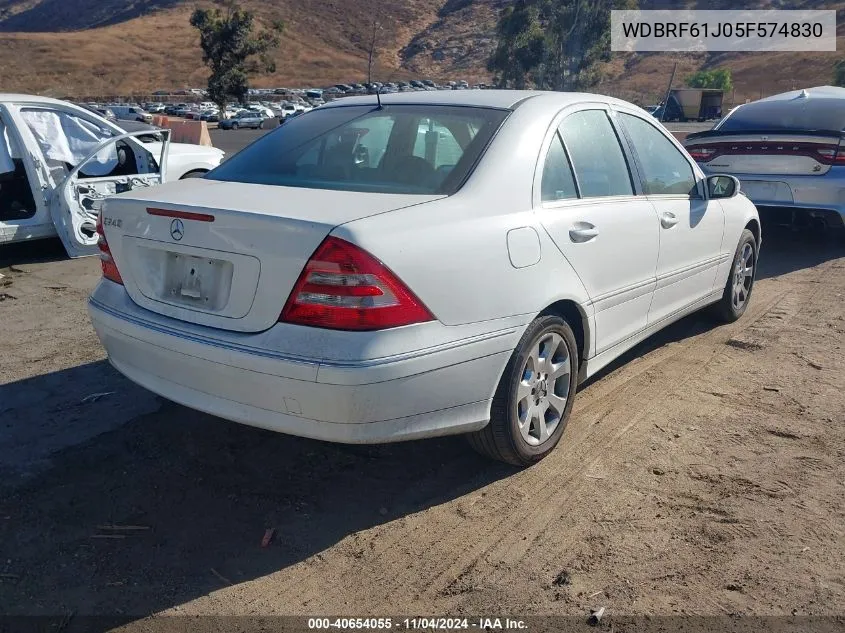 2005 Mercedes-Benz C 240 VIN: WDBRF61J05F574830 Lot: 40654055