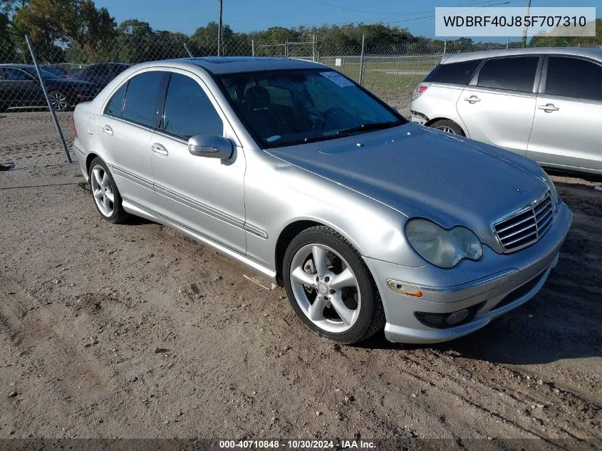 2005 Mercedes-Benz C 230 Kompressor Sport VIN: WDBRF40J85F707310 Lot: 40710848