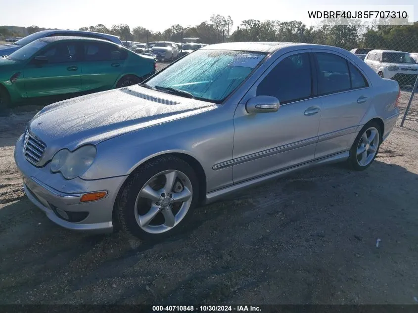 2005 Mercedes-Benz C 230 Kompressor Sport VIN: WDBRF40J85F707310 Lot: 40710848