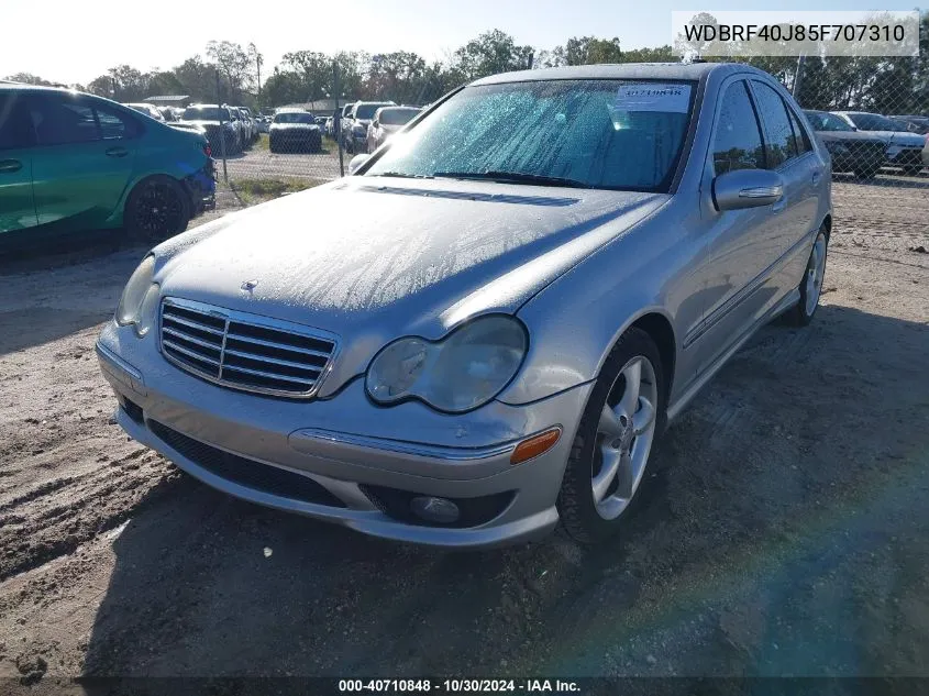 2005 Mercedes-Benz C 230 Kompressor Sport VIN: WDBRF40J85F707310 Lot: 40710848