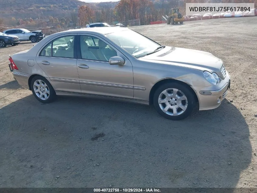 2005 Mercedes-Benz C 240 Luxury 4Matic VIN: WDBRF81J75F617894 Lot: 40722758