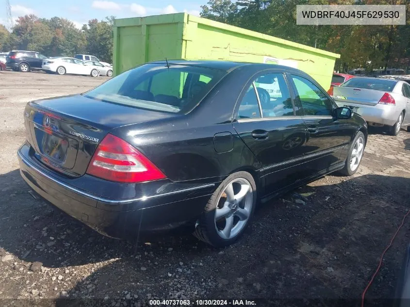 2005 Mercedes-Benz C 230 Kompressor Sport VIN: WDBRF40J45F629530 Lot: 40737063