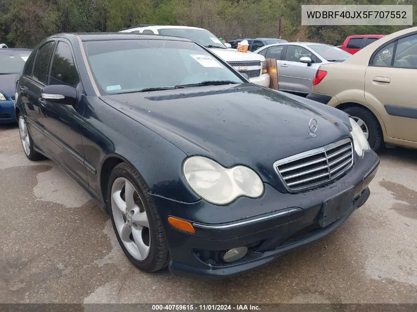 2005 Mercedes-Benz C 230 Kompressor Sport VIN: WDBRF40JX5F707552 Lot: 40759615