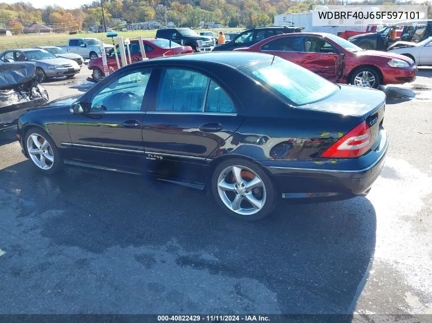 2005 Mercedes-Benz C 230 Kompressor Sport VIN: WDBRF40J65F597101 Lot: 40822429