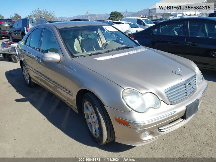 2005 Mercedes-Benz C 240 Luxury VIN: WDBRF61J35F584316 Lot: 40849973