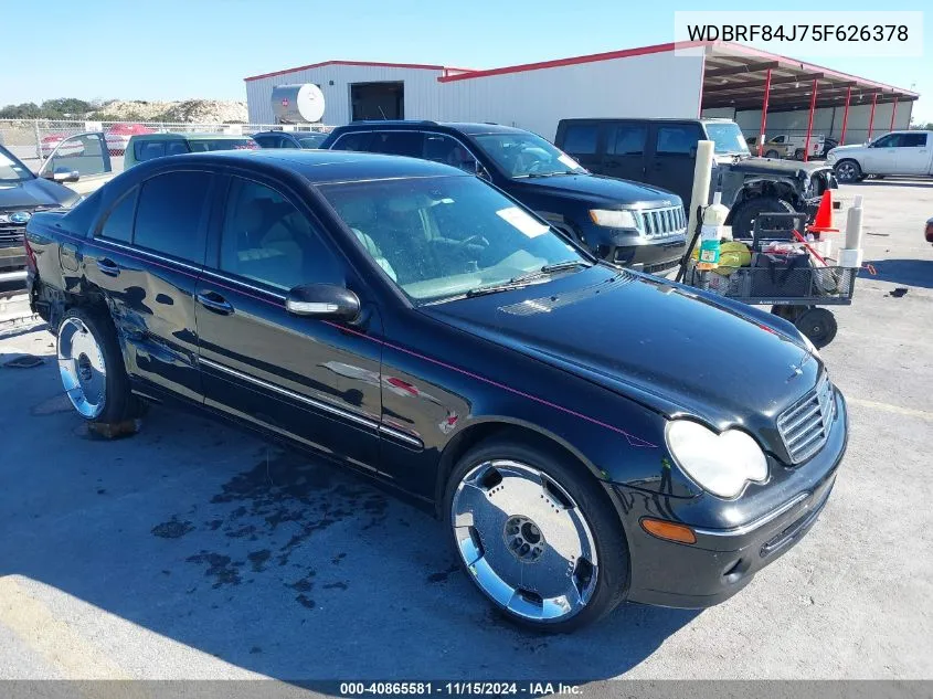 2005 Mercedes-Benz C 320 Luxury 4Matic VIN: WDBRF84J75F626378 Lot: 40865581