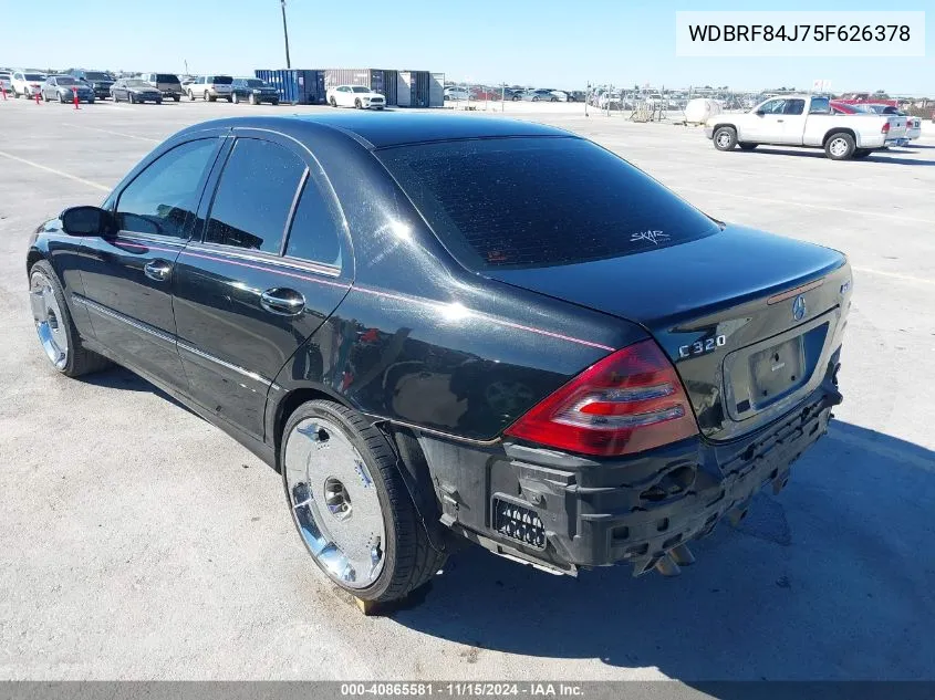 2005 Mercedes-Benz C 320 Luxury 4Matic VIN: WDBRF84J75F626378 Lot: 40865581