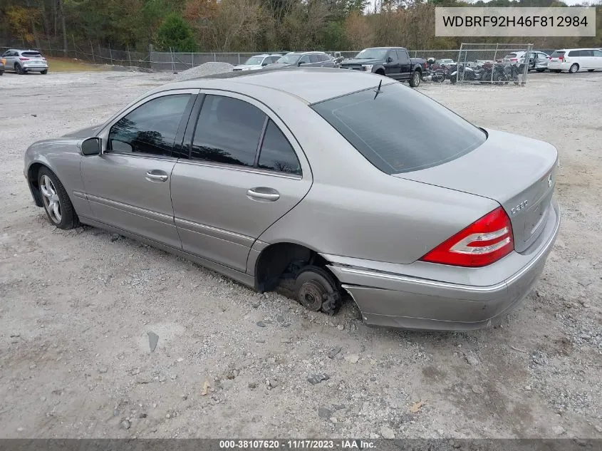 2006 Mercedes-Benz C 280 Luxury 4Matic VIN: WDBRF92H46F812984 Lot: 38107620