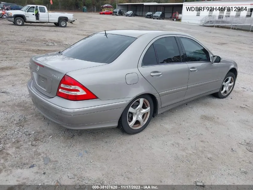 2006 Mercedes-Benz C 280 Luxury 4Matic VIN: WDBRF92H46F812984 Lot: 38107620