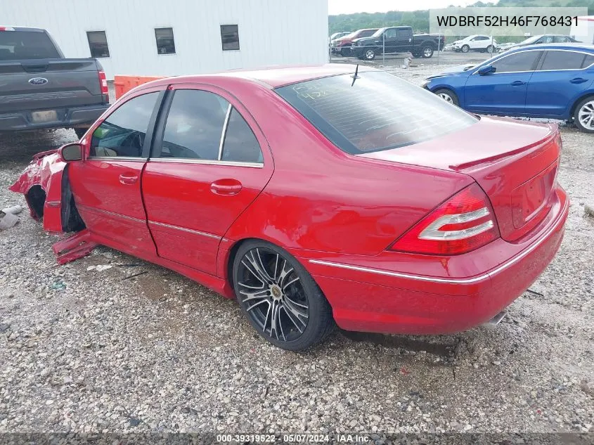 2006 Mercedes-Benz C 230 Sport VIN: WDBRF52H46F768431 Lot: 39319522