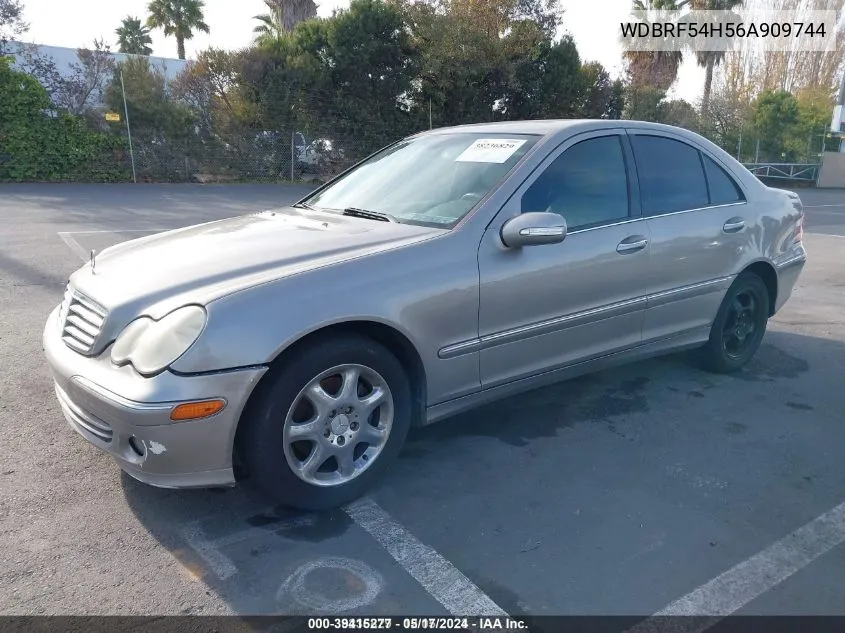 2006 Mercedes-Benz C 280 Luxury VIN: WDBRF54H56A909744 Lot: 39415277