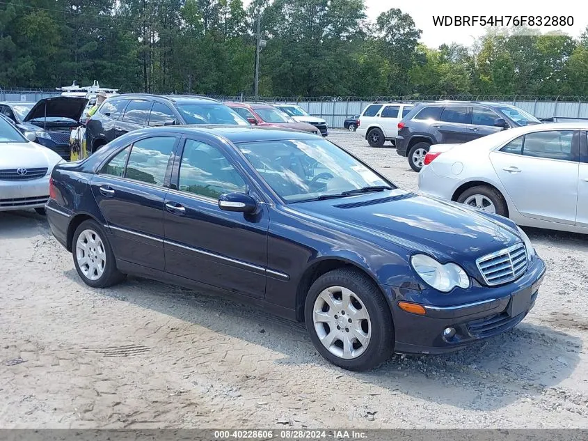 2006 Mercedes-Benz C 280 Luxury VIN: WDBRF54H76F832880 Lot: 40228606