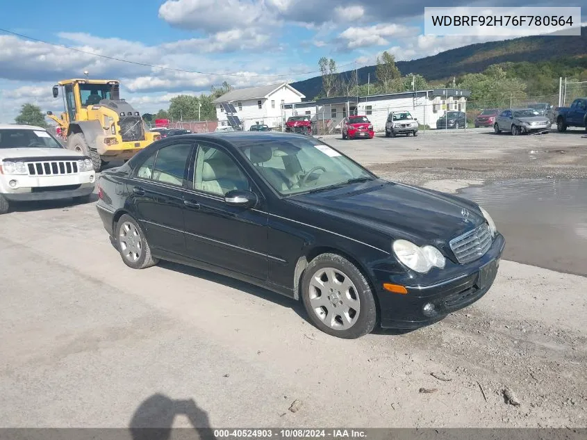 2006 Mercedes-Benz C 280 Luxury 4Matic VIN: WDBRF92H76F780564 Lot: 40524903