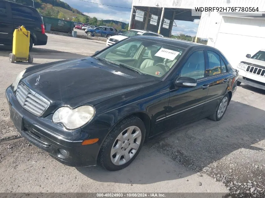 2006 Mercedes-Benz C 280 Luxury 4Matic VIN: WDBRF92H76F780564 Lot: 40524903