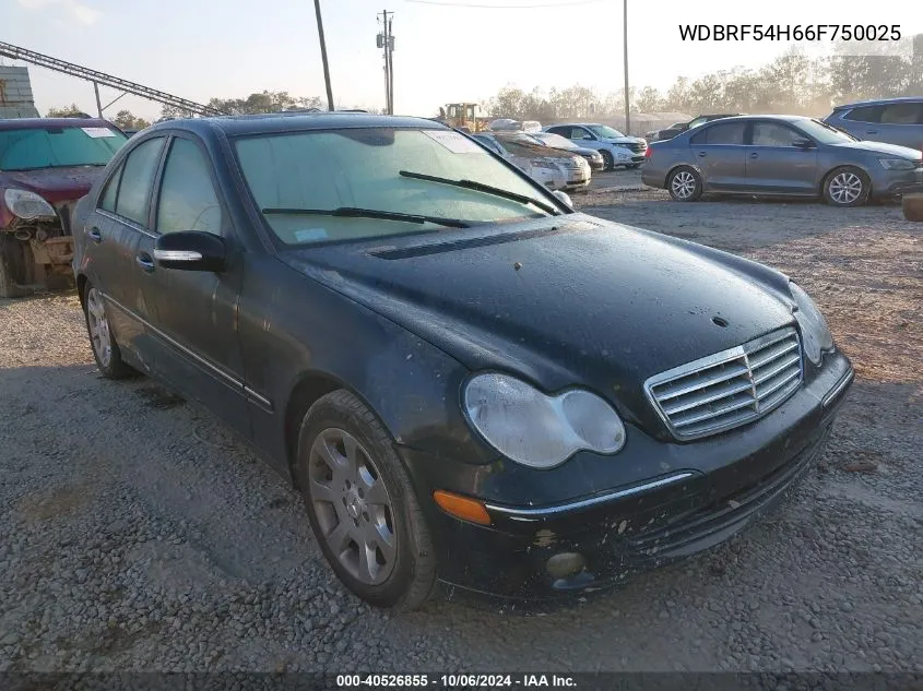 2006 Mercedes-Benz C 280 VIN: WDBRF54H66F750025 Lot: 40526855