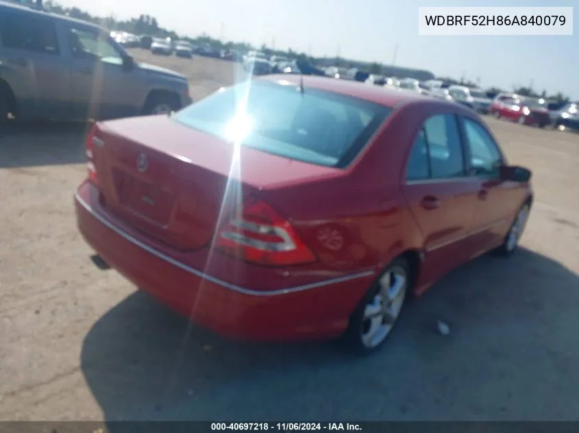 WDBRF52H86A840079 2006 Mercedes-Benz C 230 Sport